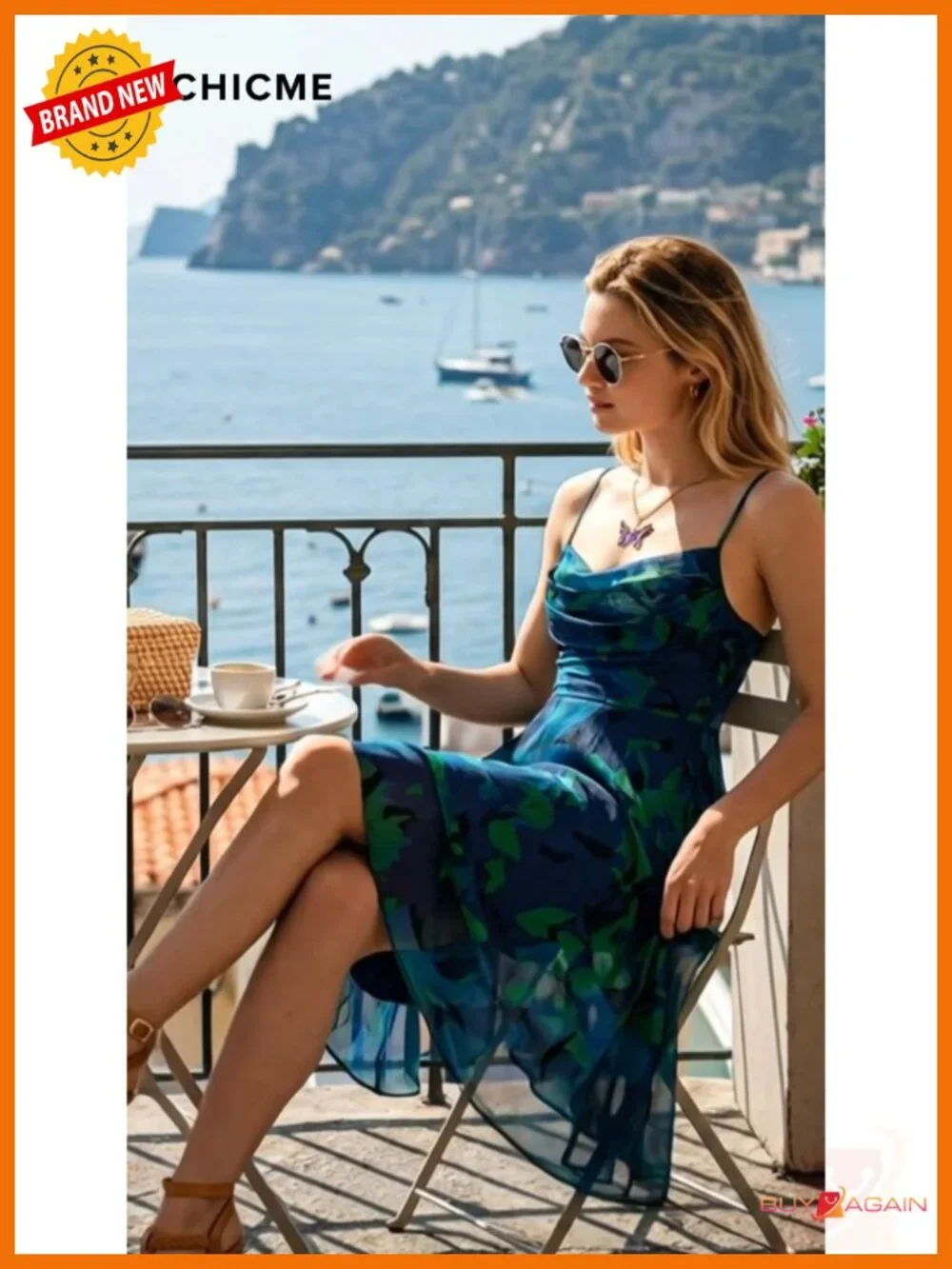 Floral Mesh Midi Dress Cowl Neck Sleeveless Cocktail Wedding Guest